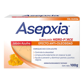 Asepxia Jabón En Barra Azufre X 100grs Piel Grasa