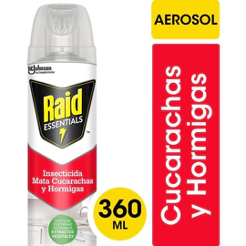 Raid Essentials Para Cucarachas Y Hormigas Aerosol 360ml