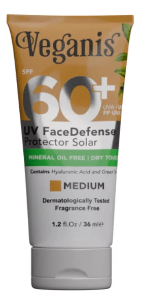 Veganis Protector Solar Facial Fps60 Tono Medio 36ml