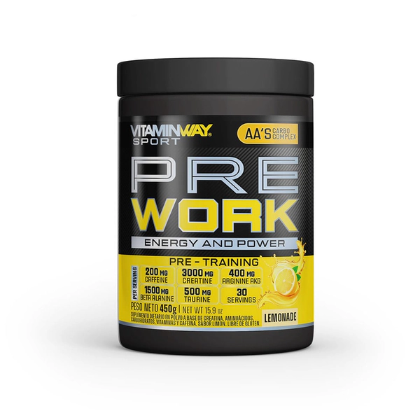 Vitamin Way Pre Work Limón Suplemento Energizante 450g