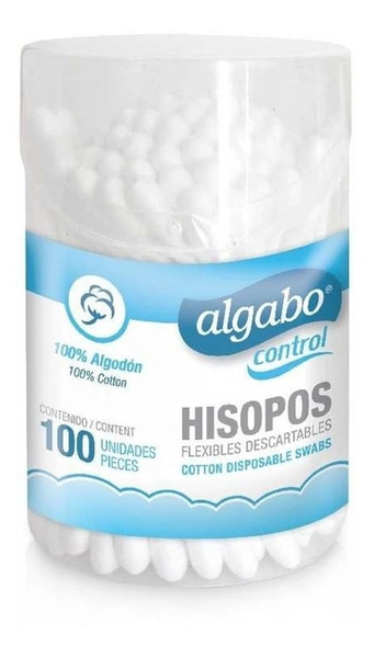 Algabo Control Hisopos Flexibles De Algodón 100 Unidades