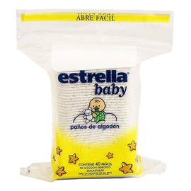 Estrella Baby Paños De Algodón Pre Cortado 40 Unidades
