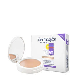 Dermaglós Solar Protector Solar Facial Crema Compacta FPS 50 con Color Tono 1