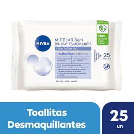 Toallitas desmaquillantes 3 en 1 NIVEA MicellAir para todo tipo de piel x 25 uni