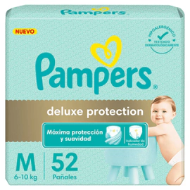 Pampers Pañales Deluxe Protection Talle Medianos 52 Unidades