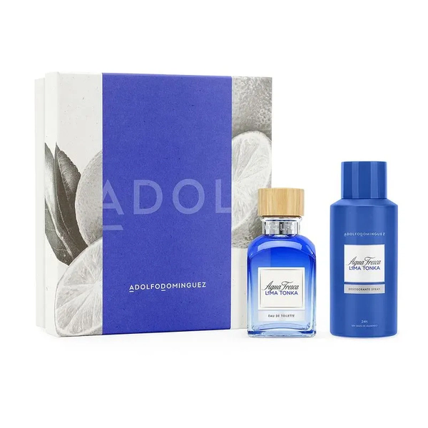 Set Adolfo Dominguez EDT Agua Fresca Lima Tonka x 120 ml + Deo x 150 ml