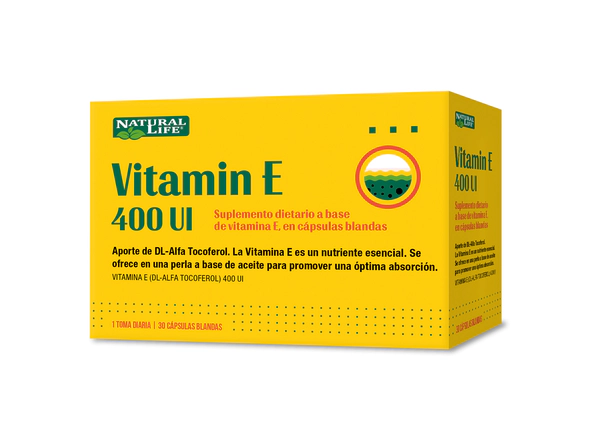 Natural Life Vitamina E 400 UI x 30 Cápsulas Blandas