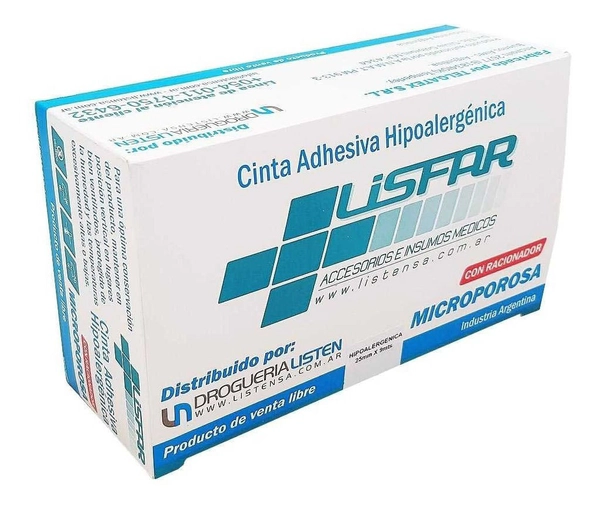Lisfar Cinta Adhesiva Microporosa 2.50cm X 9mts 12 Unidades