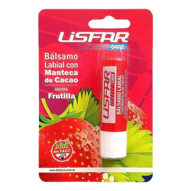Lisfar Balsamo Labial Con Manteca De Cacao Sabor Frutilla 1u