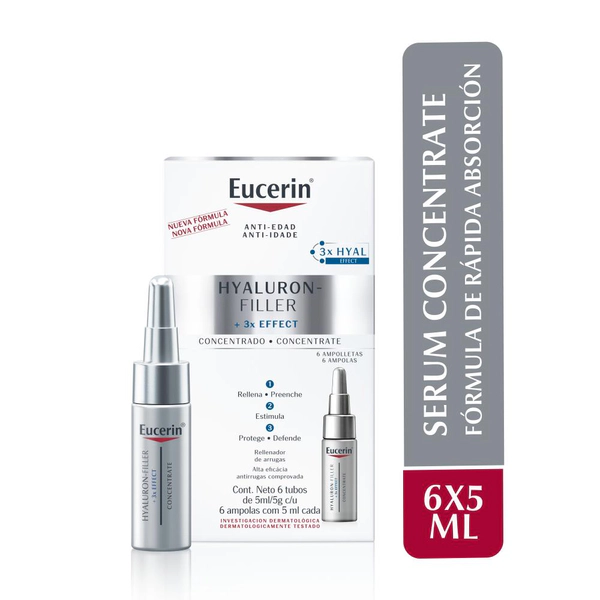 Eucerin HYALURON-FILLER + 3x Effect Serum facial antiarrugas Concentrate 6 x 5 m