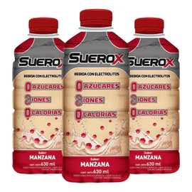 Pack Suerox Bebida Hidratante Manzana 630ml X3un