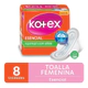 Kotex Esencial Toallas Femeninas Normal Con Alas 8 Unidades