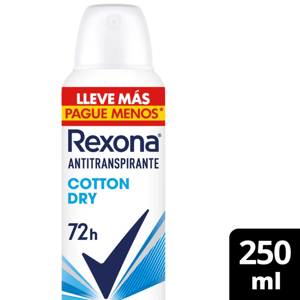 Antitranspirante Rexona Cotton Dry Aerosol 250ml.