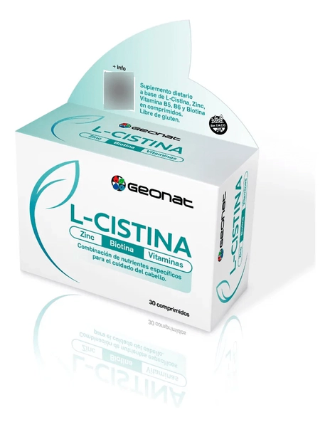 L-cistina Geonat Brillo Fuerza Y Volumen Del Cabello 30 Comprimidos.