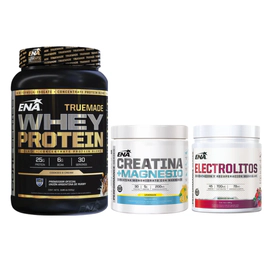 Combo ENA Proteína Whey Cookies & Cream + Creatina 225g + Electrolitos