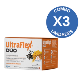 Combo X3 Ultraflex Dúo Colágeno Hydrocurc Sabor Mandarina 15 Sobres