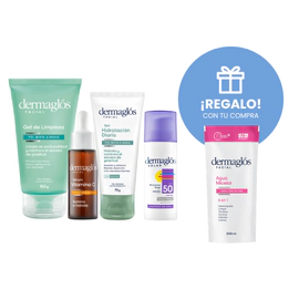 Kit Dermaglós Rutina Piel Mixta+ Vit C+ Refill Agua Micelar 200ml de REGALO!