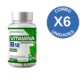 Combo X6 Vitamina B12 Metilcobalamina 30 Cápsulas