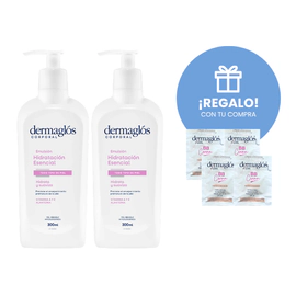 Kit X2 Emulsión Dermaglós Hidratación Esencial+ 4 Sachets BB cream Medio REGALO