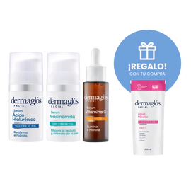 Kit Serum Ácido Hialur.+ Vit C+ Niacinamida+ Refill Agua Micelar 200ml de REGALO!