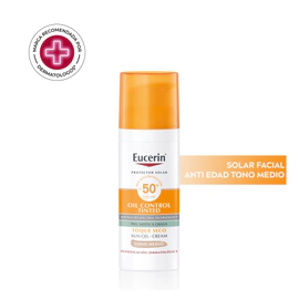 Protector solar facial Eucerin Photoaging Control Tono medio FPS 50+ 50 ml