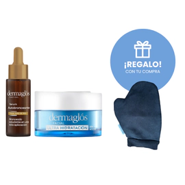 Kit Facial Dermaglós Autobronceante + Crema Ultra H+ Guante de REGALO!