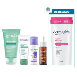 Kit Dermaglós Rutina Piel Mixta+ Vit C + Refill Agua Micelar 200ml REGALO!