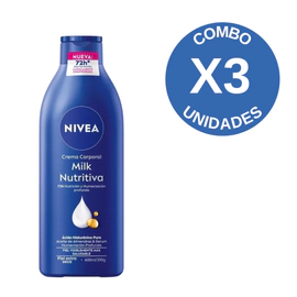 Combo X3 Crema Corporal Milk Nutritiva 5 En 1 Para Piel Extra Seca 400ml