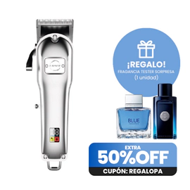 Maquina De Cortar Pelo Profesional Pro10 Silver+Fragancia Tester Sorpresa