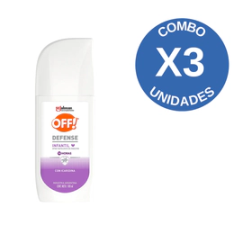 Combo X3 Repelente Defense Infantil +2 Años Spray 100ml