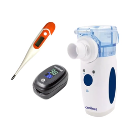 Kit Completo Nebulizador Mesh Ultrasonico + Oxímetro + Termómetro Digital