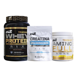 Combo Ena Whey Protein Chocolate + Creatina 300g + Amino Full 146gr