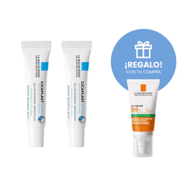 Combo X2 Cicaplast Labios 7.5 Ml+ Protector Toque Seco 50ml de Regalo