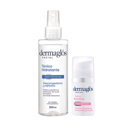 Kit Facial Dermaglós Rutina Calmante con Serum y Tónico