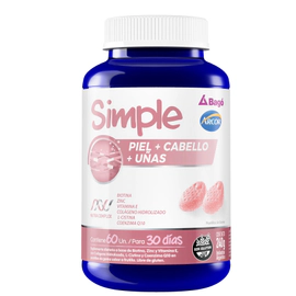 Simple Bagó Piel Cabello y Uñas X60 Gomitas masticables