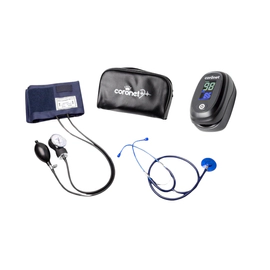 Kit Tensiómetro Aneroide Coronet + Oxímetro de Pulso