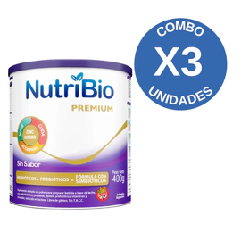 Combo X3 Nutribio Premium Sin Sabor Lata 400grs