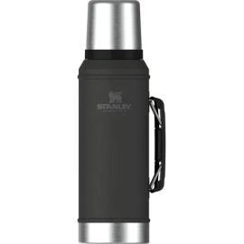 Termo Clásico 950ml Negro De Acero Inoxidable