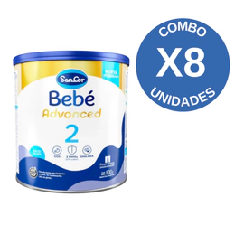 Combo X8 Sancor Bebe Advanced Fórmula Etapa 2 Lata 800Gr