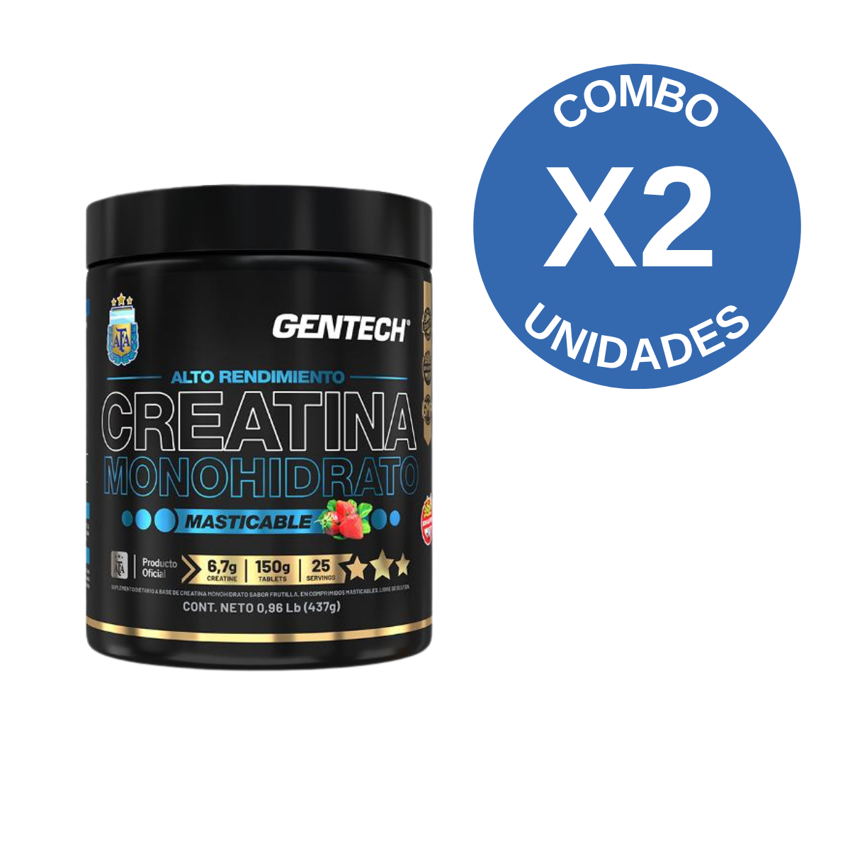 Combo X2 Creatina Masticable Sabor Frutilla 150 Comprimidos | SelmaDigital