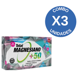 Combo X3 Total Magnesiano +50  De 30 Comprimidos