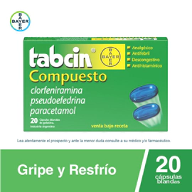 Tabcin Compuesto con Paracetamol x 20 Cápsulas Blandas