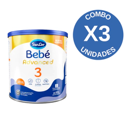 Combo X3 Sancor Bebe Advanced Fórmula Etapa 3 Lata 800Gr