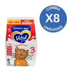 Combo X8 Vital 3 Nf Leche En Polvo Pouch 1kg