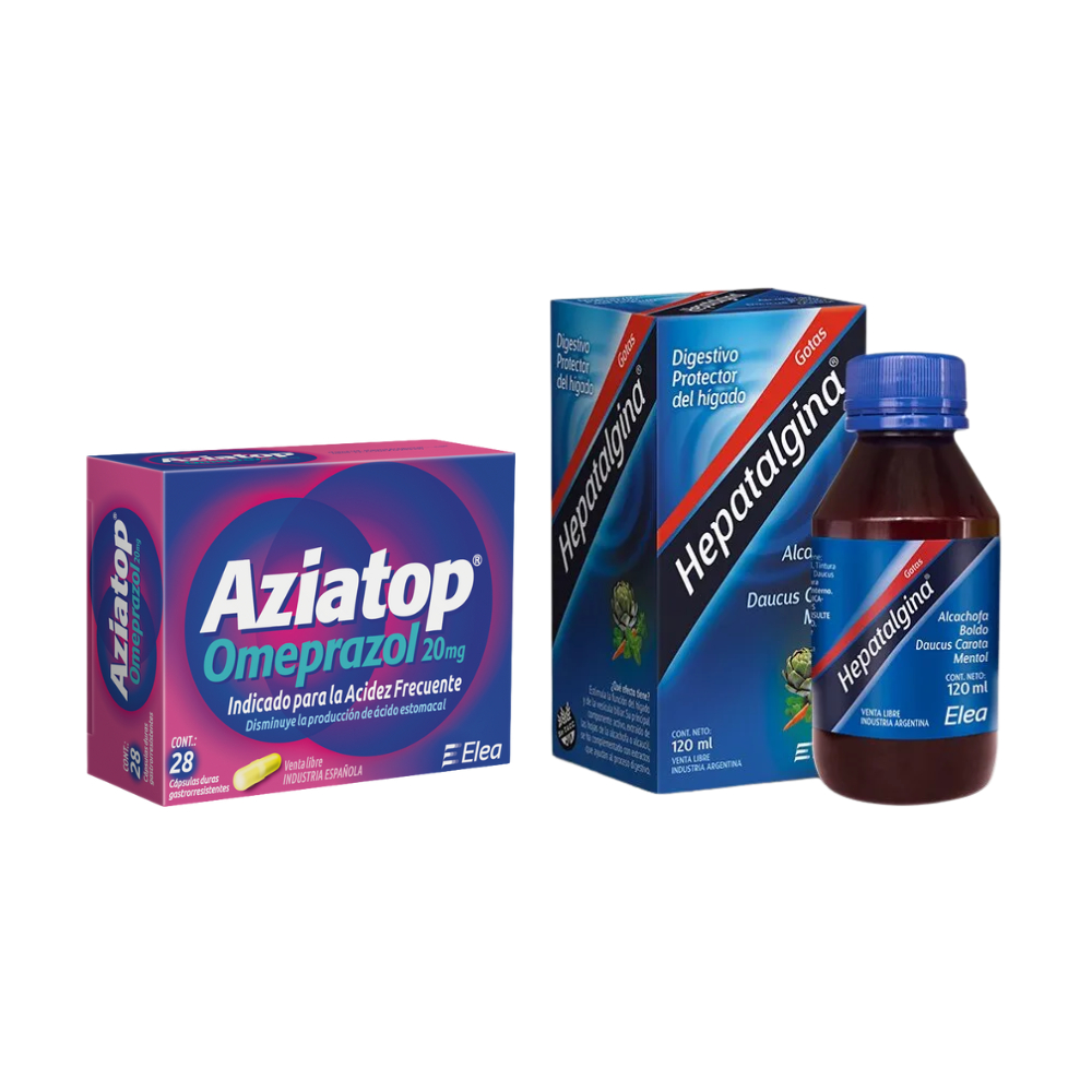 Aziatop 20Mg X28 Cápsulas + Gotas Hepatalgina X120ml | SelmaDigital