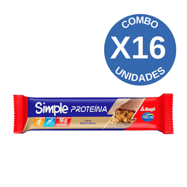 Pack X16 Simple Proteina y Energia Sabor Orginal Barritas 45g