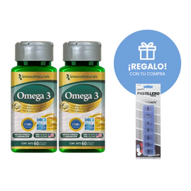Pack X2 Omega 3 60 Cápsulas  + Pastillero