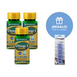 Pack X3 Omega 3 Max + Pastillero de regalo