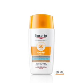 Protector solar facial Eucerin Hydro Fluid Tono Medio FPS 50+ x 50 ml