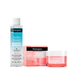 Rutina Pieles Secas Anti Edad Agua Micelar Hydro Boost + Gel Bright Boost
